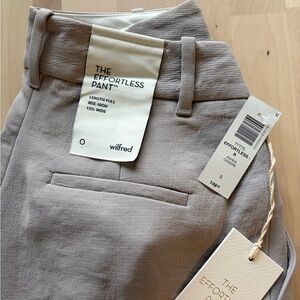 Aritzia effortless pant + TNA Cream Ribbed T-Shirts (white and gray NWT